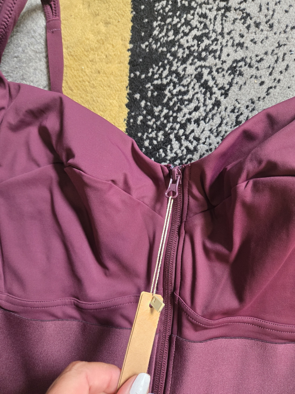 Women’s Sleeveless Zip-Front Jumpsuit in Plum - Picture 5 of 9